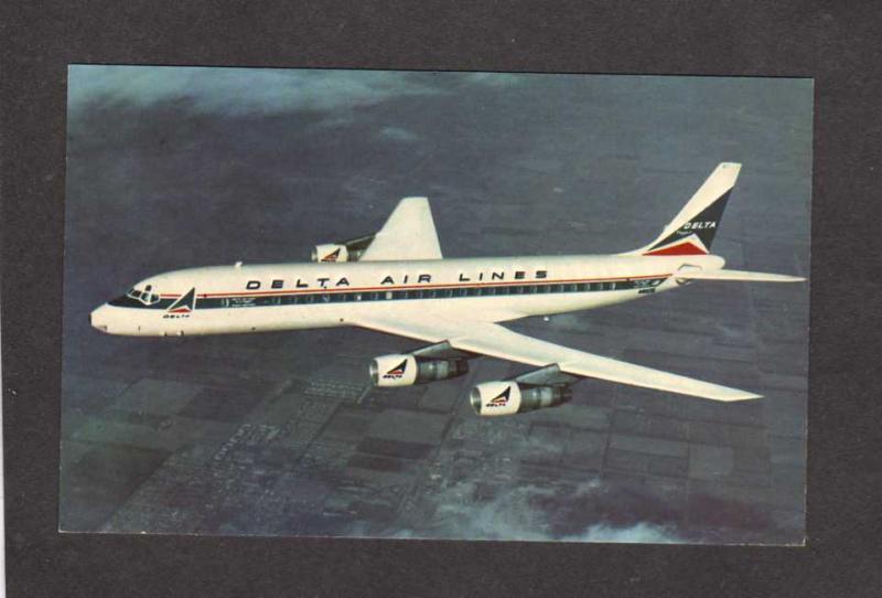 Delta Airlines Airplane Planes DC 8 Fanjet Airplanes Aviation Postcard Air Lines