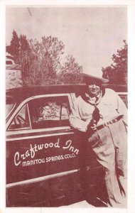 Manitou Springs Colorado Craftwood Inn Car and Mint Pie Recipe Postcard AA59046
