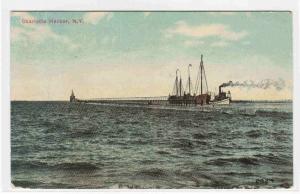 Tug Sailing Ship Charlotte Harbor New York postcard