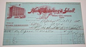 1900 HALLE SCHWARTZ & SKALL Pants Overalls Clothing CLEVELAND Ohio Letterhead