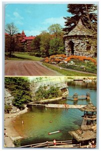 1971 Views of Flower Gardens and Bathing Beach Paltz New York NY Postcard 