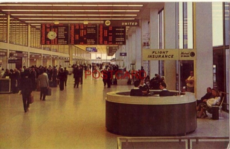 1966 Lobby Ticket Area CHICAGO O'HARE INTERNATIONAL AIRPORT Mutual of Omaha Desk 