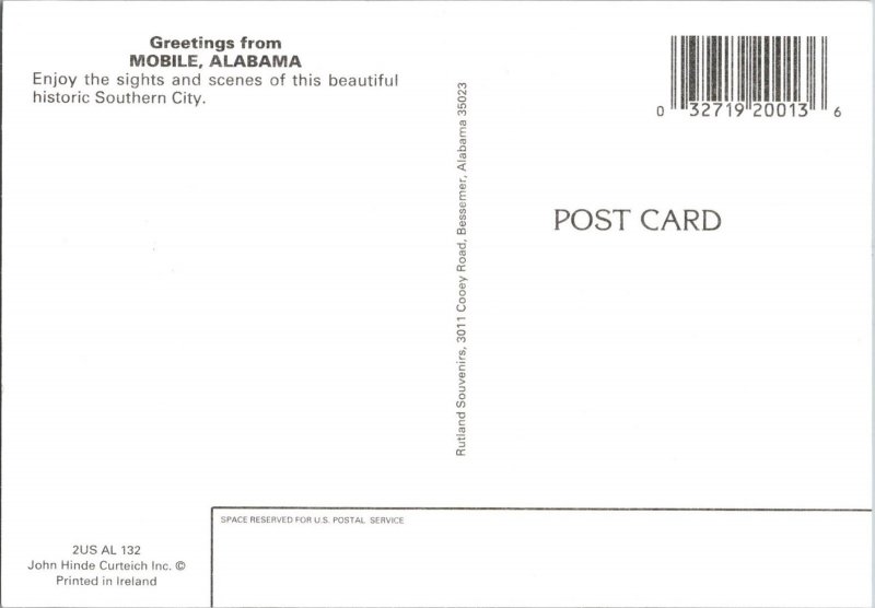 Continental Postcard Historic Mobile, Alabama CF1