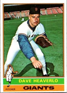 1976 Topps Baseball Card Dave Heaverlo San Francisco Giants sk13442