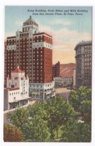 Kress Hilton Mills Buildings El Paso Texas linen postcard