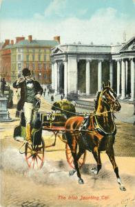 c1910 Postcard; Horsedrawn Irish Jaunting Car: Fergus O'Connor, Dublin Ireland