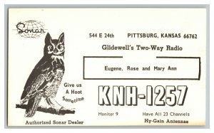 Postcard QSL Radio Card From Pittsburg Kansas KNH-1257