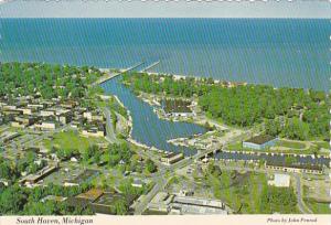 Michigan South Haven Aerial View Black River