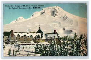 Vintage Timber Line Lodge Mt. Hood Oregon Postcard P96