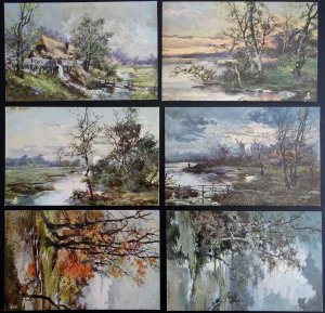 England Set of 6 WAYSIDE SKETCHES c1906 Postcard by Raphael Tuck 9000