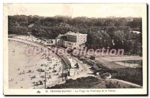 Old Postcard Perros-Guirec Trestraou beach tennis