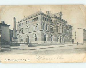 Pre-1907 GOVERNMENT BUILDING AND POST OFFICE Utica New York NY A3577