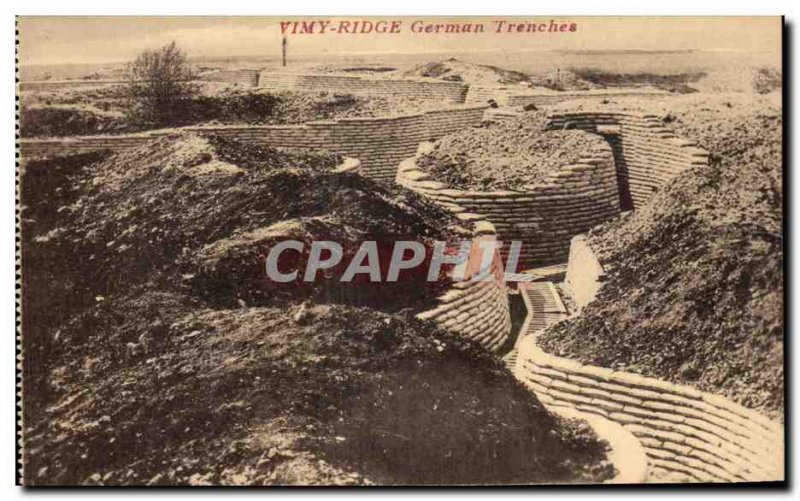 Old Postcard Vimy Ridge German Trenches