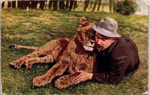 VINTAGE POSTCARD CY DE VRY AND LION SENATOR AT LINCOLN PARK MAILED 1909