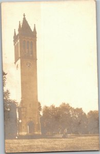 RPPC Iowa State University Campanile Ames IA Undivided Back Vintage Postcard C11