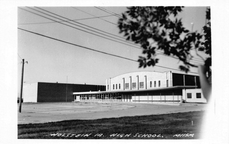 Real Photo Postcard High School in Holstein, Iowa~122221