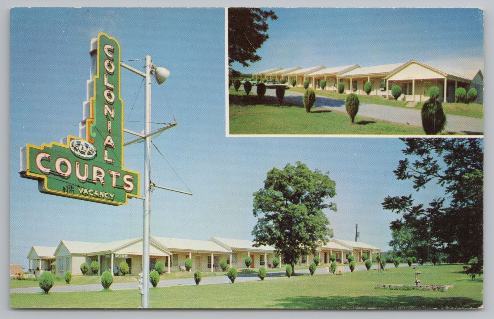 Morrilton ArkansasSign CloseupColonial Courts MotelTeardrop Shrubs