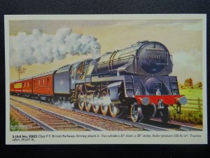 Br British Railways Locomotive 2-10-0 No.92022 Class 9F - Old Postcard-