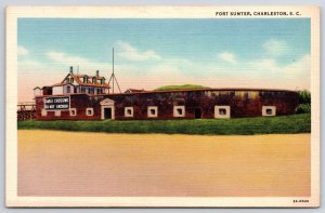 Vintage Postcard Fort Sumter Artificial Island Protecting Charleston So Carolina