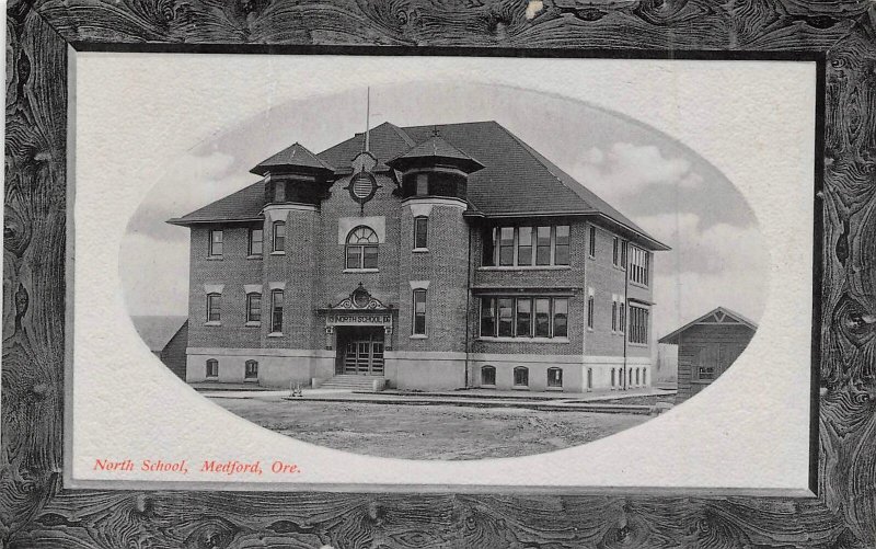 North School Medford Oregon 1910c postcard