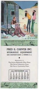 Summit, NJ, Fred Carver, Mt. Boys, December 1955 Calendar, advertising blotter