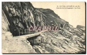 Postcard Old Val Andre path Lingouare Bridge