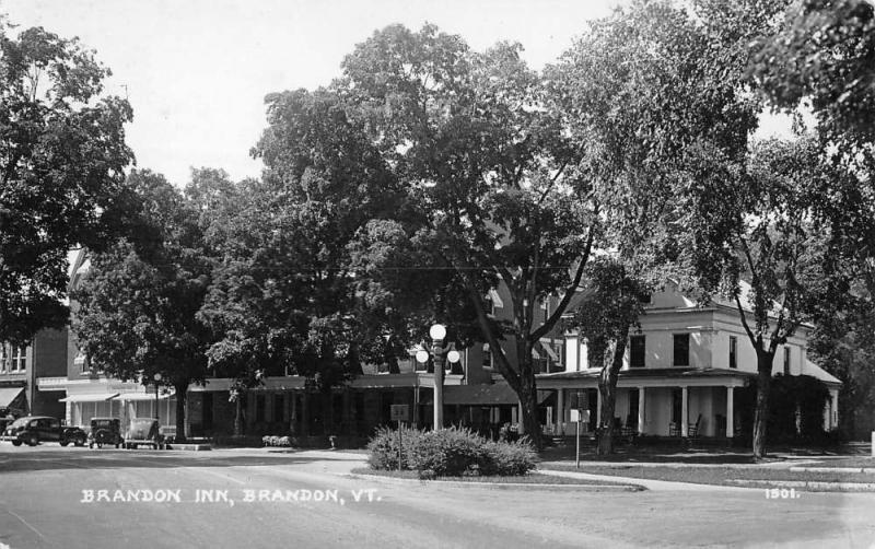 Brandon Vermont Inn Street View Real Photo Antique Postcard K40600