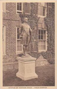 Connecticut New Haven Statue Of Nathan Hale Of Yale University Albertype