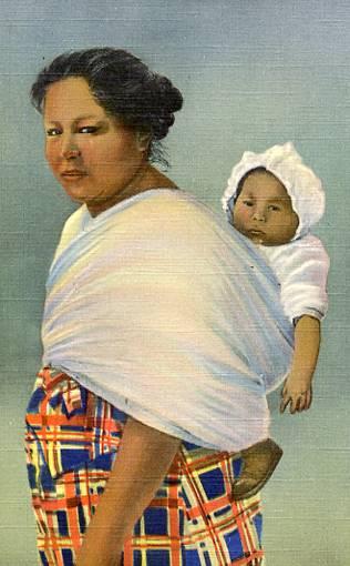 Native Cherokee Indian Mother with her Papoose