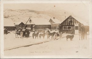 Liquid Supplies for Klondike YT Yukon Man Sled Dogs Rye Bourbon Pat Postcard G57