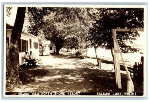 1947 Island View North Shore Resort Balsam Lake Wisconsin WI RPPC Photo Postcard