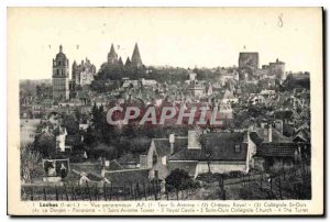 Old Postcard Loches Panoramic view