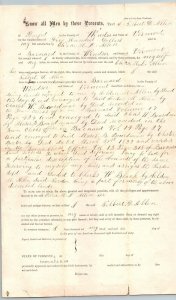 1860  Pomfret   Vermont  Gilbert D. Allen  Land Deed  Receipt   14 x 8