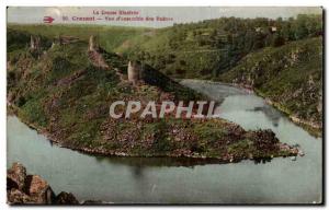 Old Postcard Crozant Overview ruins