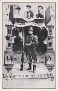 Belgium 1914 1915 Security Guerre WW1 Security Military Old Postcard