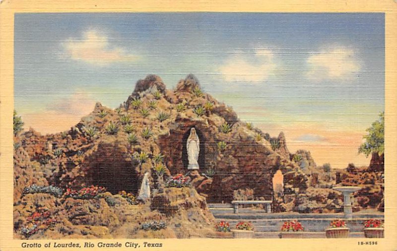 Grotto of Lourdes Rio Grande City, TX., USA Religious Writing on Back 