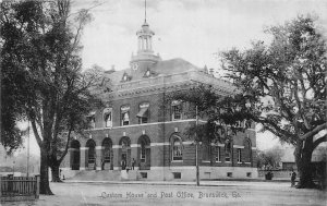 Brunswick Georgia Custom House & Post Office,B/W Lithograph Vintage PC U8491