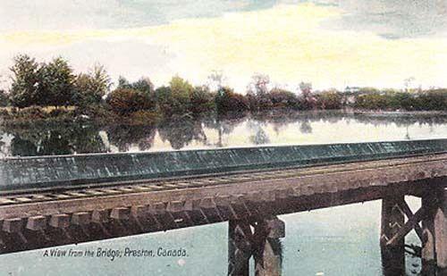 Preston Canada Bridge View Postcard