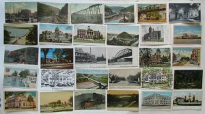 LARGE LOT OF 95 ANTIQUE & VINTAGE PENNSYLVANIA POSTCARDS PA