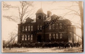 K50/ Niles Ohio RPPC Postcard c1910 Cedar Street School Students 511