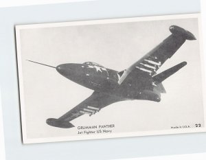 Postcard Grumman Panther, Jet Fighter US Navy