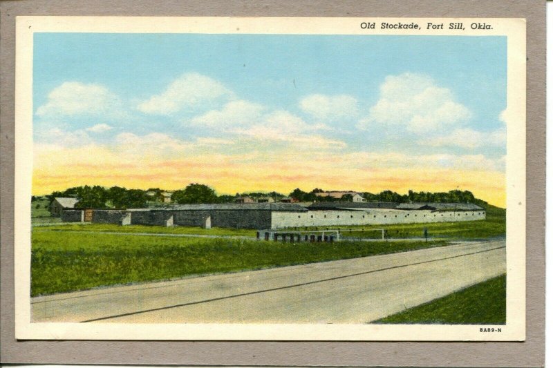  Postcard OK Fort Sill Old Stockade 1529L