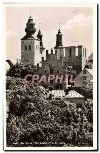 Old Postcard Visby Sta Maria Gra Apoteket St Lars