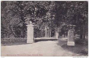 Entrance to Western College For Women, Oxford, Ohio, PU-1911