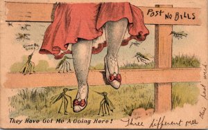Humour Mosquito With Woman's Legs They Have Got Me A Going Here 1910