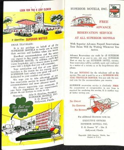 1963 Complimentary Superior Motel Directory Brochure Booklet Advertising  CP11 