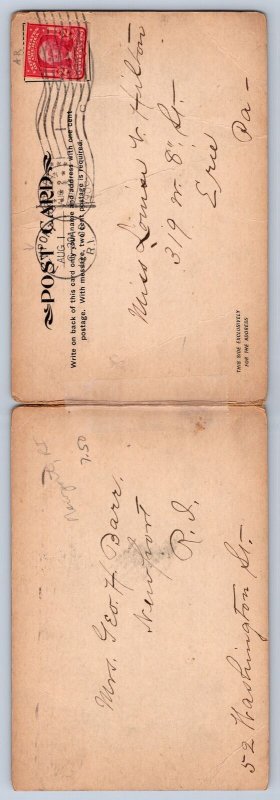 K5/ Newport Rhode Island Postcard c1910 2-Panel Double Easton's Beach 304