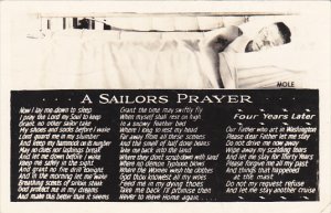 Military A Sailors Prayer With Sleeping Sailor 1942 Real Photo