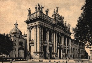 Vintage Postcard Real Photo Roma Basilica Of Johan In Lateran Di Giovanni Italy