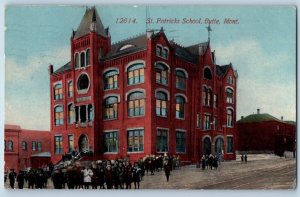 Butte Montana MT Postcard St. Patricks School Building Exterior Student 1930